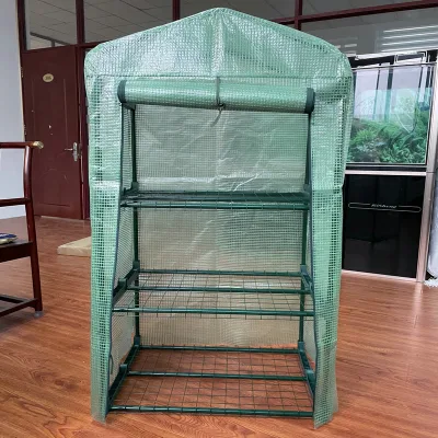 Mini tienda de invernadero de PVC de 3 niveles, tienda de cultivo interior de casa verde