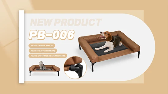 Cama de cuna para mascotas elevada de lujo portátil plegable para interiores con diseño personalizado para perros y gatos