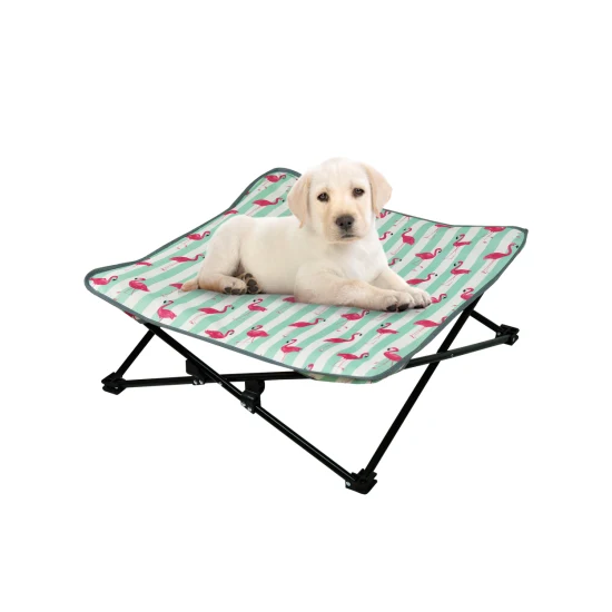 Cama elevada portátil para perros pequeños con estructura de acero impermeable de lujo para exteriores